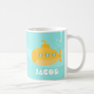 Mug Joli Sous-Marin Jaune, Sous l'Eau, Pour Enfants