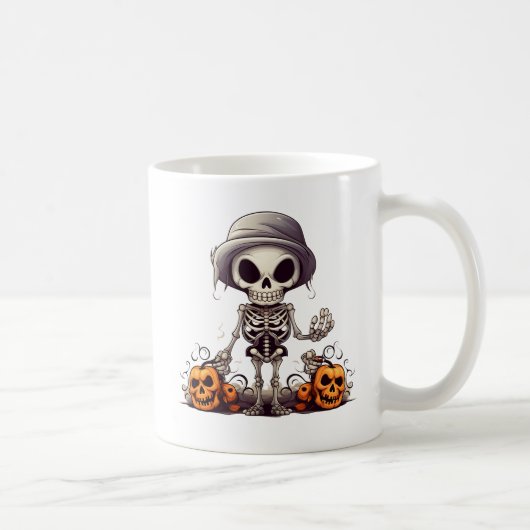 Mug Joli squelette Citrouille de sorcière Halloween (Droite)
