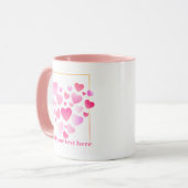 Mug Joli style cœurs roses Saint-Valentin romantique (Devant gauche)