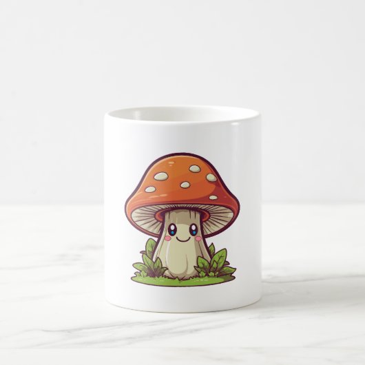 Mug Joli style kawaii, Cueillette de champignons (Centre)