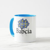 Mug Joli T-shirt de Babcia aux fleurs bleues (Devant gauche)