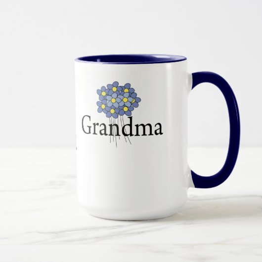 Mug Joli T-shirt de grand-mère aux fleurs bleues (Droite)
