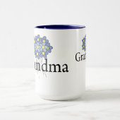 Mug Joli T-shirt de grand-mère aux fleurs bleues (Centre)
