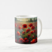 Mug Joli terrain de pavot rouge le jour d'été (Devant droit)