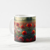 Mug Joli terrain de pavot rouge le jour d'été (Devant gauche)