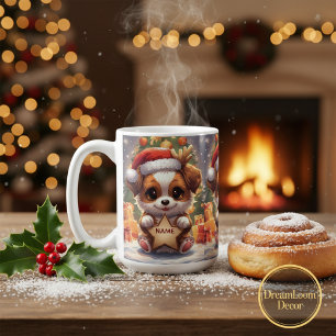 Mug Joli texte personnalisé Chien Fête de Noël