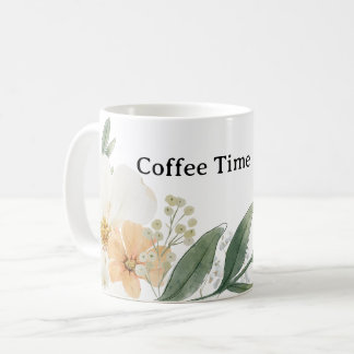 Mug Joli théière CoffeeTime. Floral minimaliste modern
