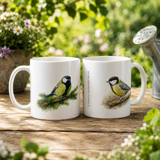 Mug Joli titreau monogrammé de mésange charmant