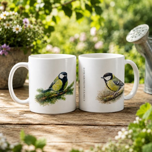 Mug Joli titreau monogrammé de mésange charmant