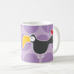 Mug Joli toucan noir de dessin animé amusant points po