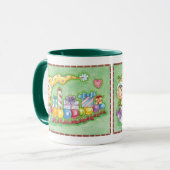 Mug Joli train chenille de Noël avec cadeaux (Devant gauche)