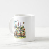 Mug Joli train gnome de Pâques ajouter monogramme aqua (Devant gauche)