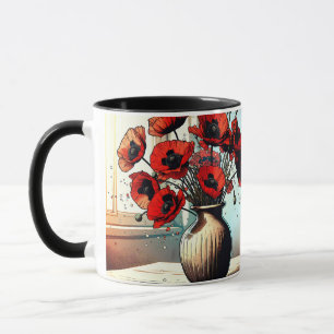 Mug Joli Vase de Red Poppies