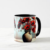 Mug Joli Vase de Red Poppies (Devant droit)