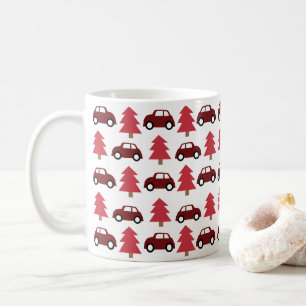 Mug Joli Véhicule Jouet Rouge Arbre de Noël