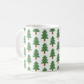 Mug Joli Vert Brown arbres de Noël Motif de vacances (Devant gauche)