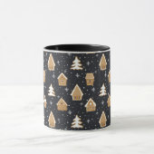 Mug Joli Village de Pain d'Épice Sapins Bleu Noël (Centre)
