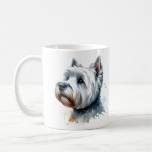 Mug Joli visage de chien Westie Terrier en aquarelle