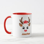 Mug Joli visage de rennes de Noël (Gauche)