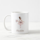 Mug Joli Whimsical Ballerina Floral Nom de l'enfant (Gauche)