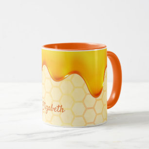 Mug Jolie abeilles jaunes gouttant du miel
