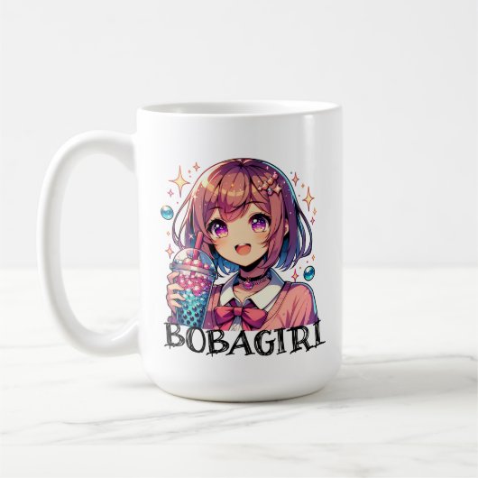 Mug Jolie Anime Girl tenant Bubble Tea (Gauche)