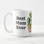 Mug Jolie aquarelle cactus succulents Best Mom (Gauche)