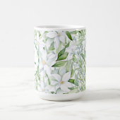 Mug Jolie aquarelle Fleurs blanches personnalisées (Centre)