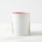 Mug Jolie aquarelle Floral Nom du lapin de Pâques (Centre)