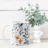 Mug Jolie aquarelle Floral Nom personnalisé