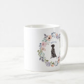 Mug Jolie aquarelle florale | Black Lab Dog (Devant droit)
