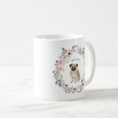 Mug Jolie aquarelle florale | Chien Carlin (Devant droit)