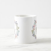 Mug Jolie aquarelle florale | Chien de caniche gris (Centre)