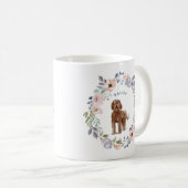 Mug Jolie aquarelle florale | Labradoodle Chien (Devant droit)