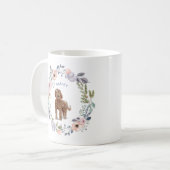 Mug Jolie aquarelle florale | Labradoodle Chien (Devant gauche)