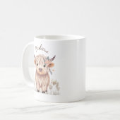 Mug Jolie aquarelle Vache Highland (Devant gauche)