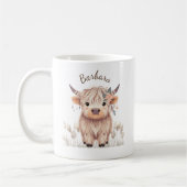 Mug Jolie aquarelle Vache Highland (Gauche)