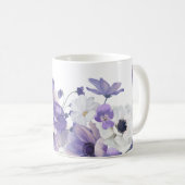 Mug Jolie aquarelle Violet Floral (Devant droit)