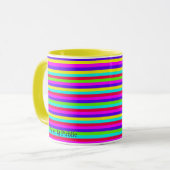 Mug Jolie bande arc-en-ciel avec nom (Devant gauche)