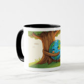 Mug Jolie bande dessinée sur terre serrant un arbre (Devant gauche)