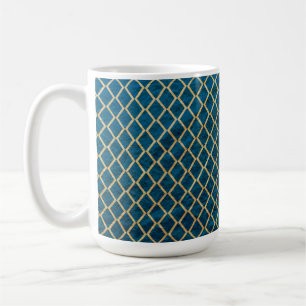 MUG JOLIE BLEU SOMBRE & DIAMOND OR MOTIFS