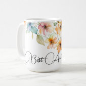 Mug Jolie Boho Orange Rose Aquarelle Fleur sauvage tan (Devant gauche)