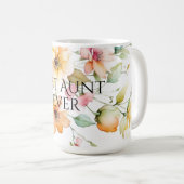 Mug Jolie Boho Orange Watercolor Fleur sauvage Tante (Devant droit)
