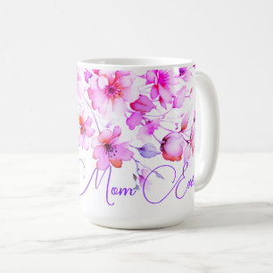 Mug Jolie Boho violet rose Aquarelle rose floral meill