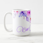 Mug Jolie Boho violet rose Aquarelle rose floral meill (Gauche)