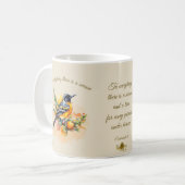 Mug Jolie bouge d'oiseau-chanson Oriole avec citation  (Devant gauche)