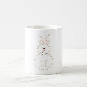Mug Jolie broderie style lapin lapin lapin