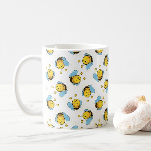 Mug Jolie bumble motif blanc (Avec donut)