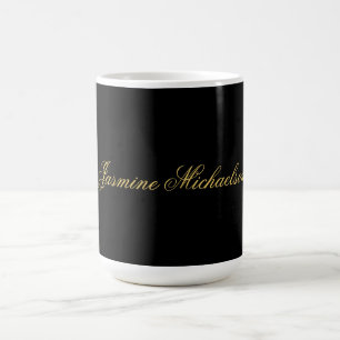 Mug Jolie calligraphie chic nom noir et or