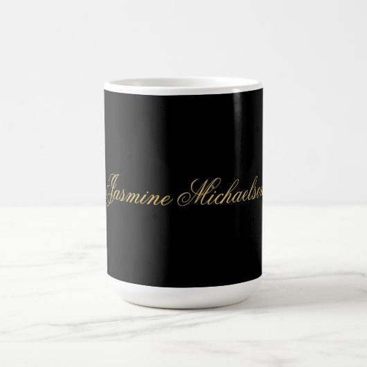 Mug Jolie calligraphie chic nom noir et or (Centre)